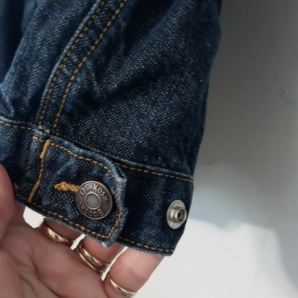 Osh Kosh B'gosh child 4 snap up dark wash denim jacket w pockets 100% Cotton - Picture 5 of 8